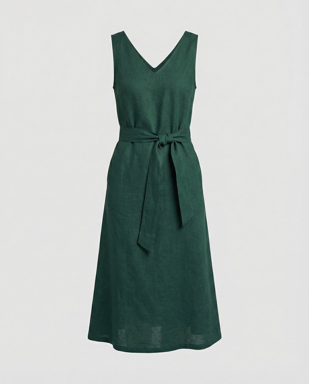 Damen Midikleid Sommer mit V-Ausschnitt
