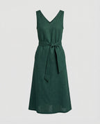 Damen Midikleid Sommer mit V-Ausschnitt