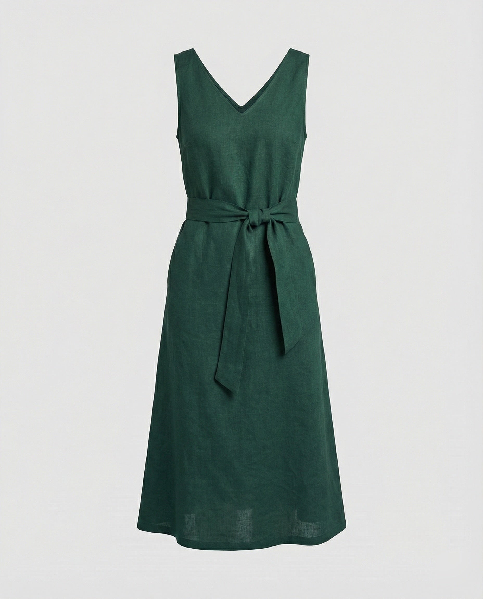 Damen Midikleid Sommer mit V-Ausschnitt