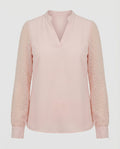 Elegante Chiffon-Bluse mit V-Ausschnitt