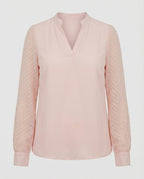 Elegante Chiffon-Bluse mit V-Ausschnitt