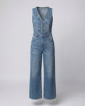 Damen Jumpsuit mit weit geschnittenen Beinen und eleganter Knopfleiste R&B