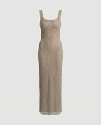 Damen funkelndes Abendkleid aus Netzstoff