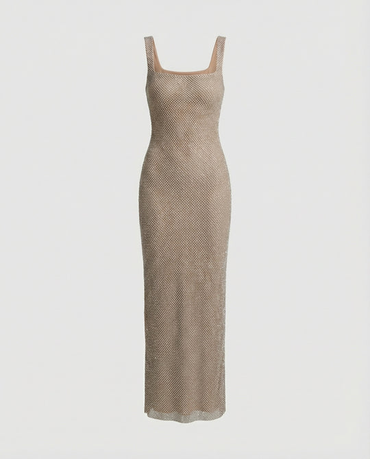 Damen funkelndes Abendkleid aus Netzstoff