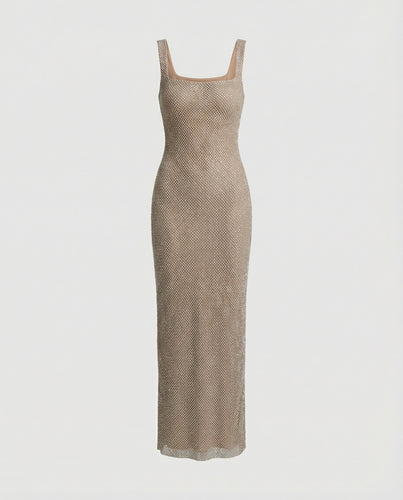 Damen funkelndes Abendkleid aus Netzstoff