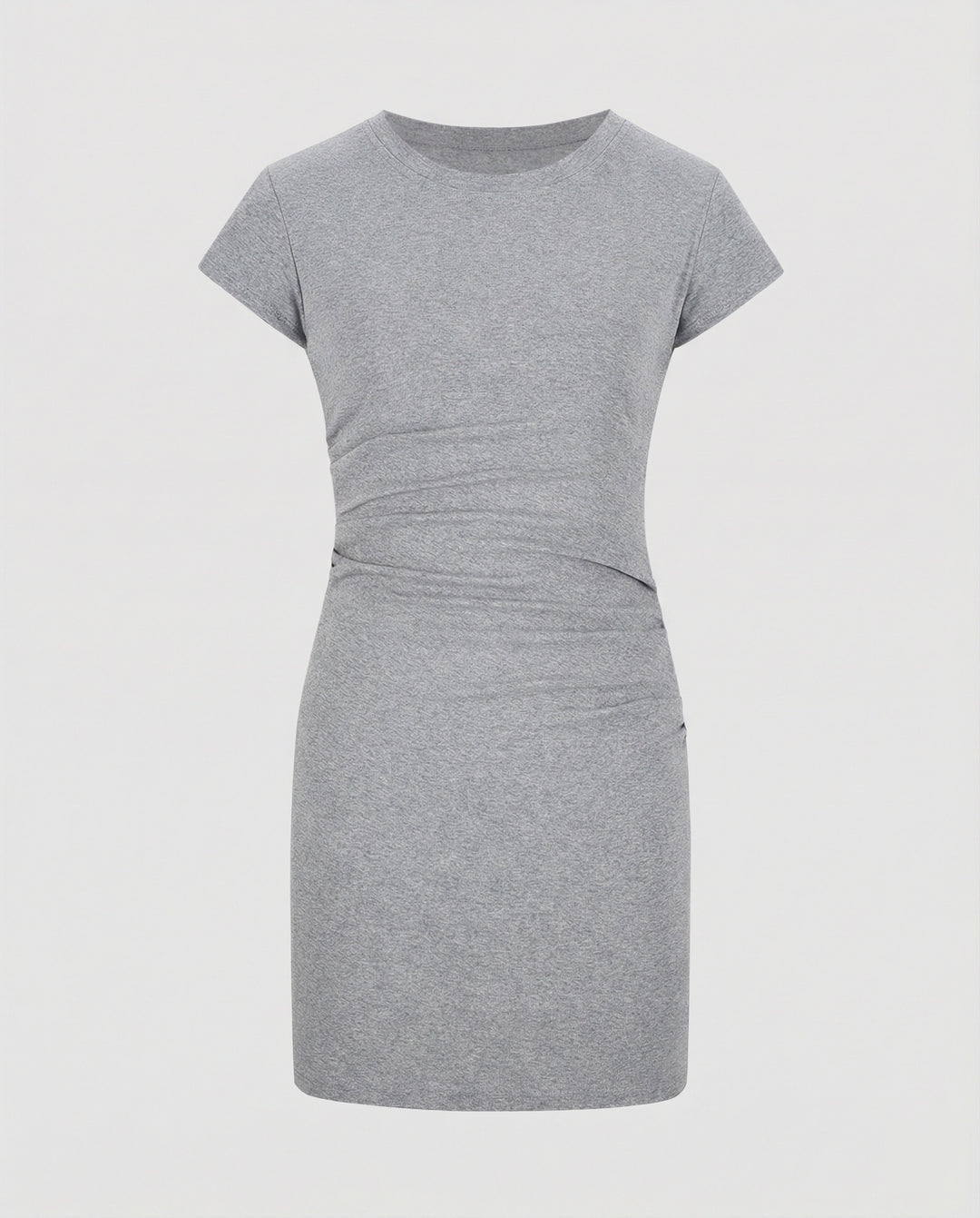 Figurbetontes Mini-Kleid mit Rundhals und Raffungen für den Sommer