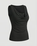 Damen Drapierter Front Ärmelloses Top
