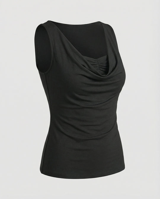 Damen Drapierter Front Ärmelloses Top R&B