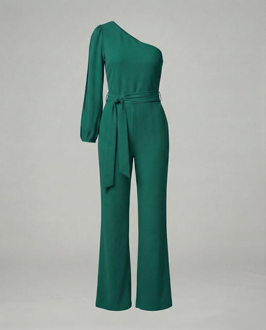 Damen Luxuriöser Overall mit Schleifengürtel & Funkelnden Details | R&B