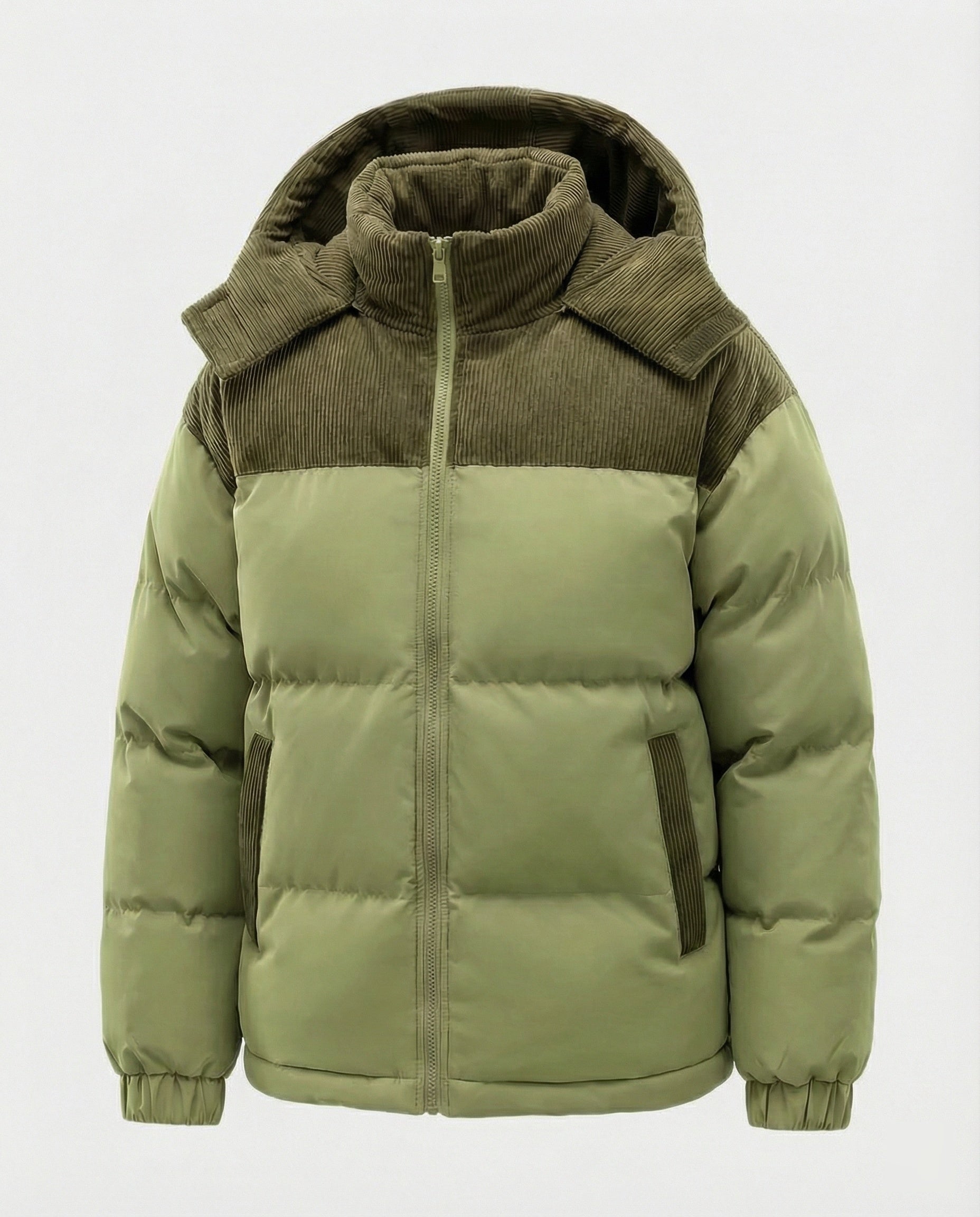 R&B | Casuale Kapuzenjacke mit Puffern und Farbblockdesign