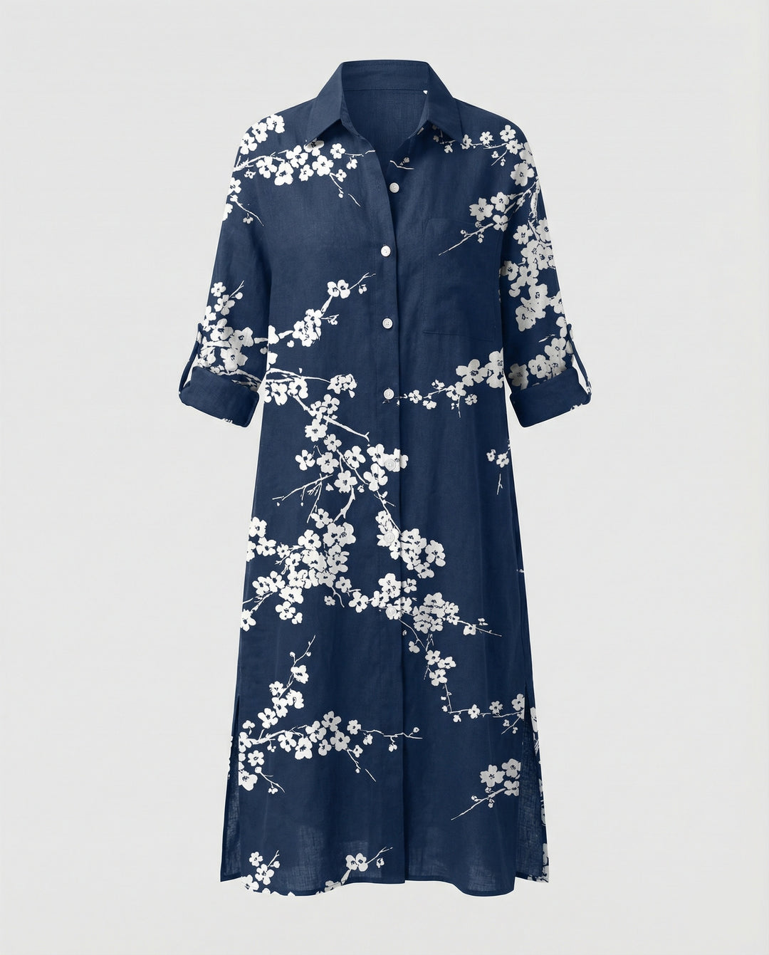 Damen Kaftan Kleid lang Seidenoptik