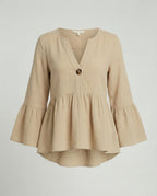 Bluse Damen Babydoll Baumwolle