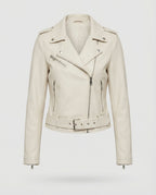 Damen Lederjacke Schwarz Echtleder Look