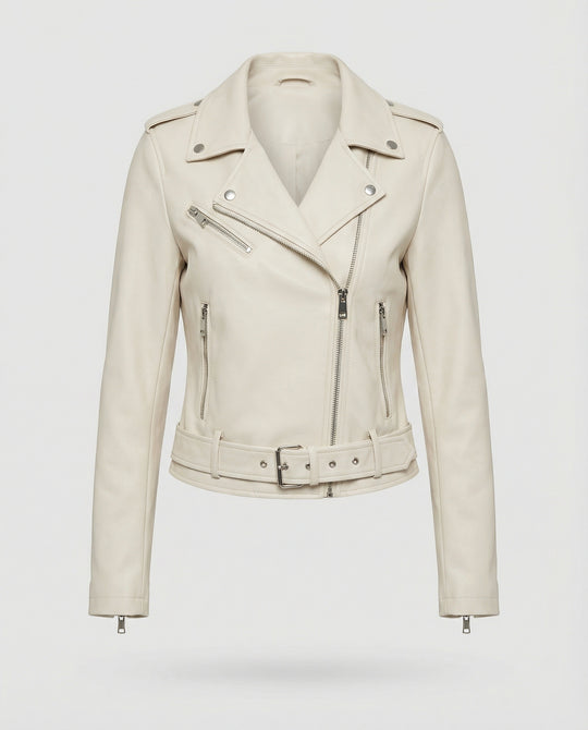 Damen Lederjacke Schwarz Echtleder Look