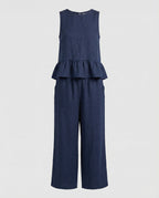 Damen Zweiteiler Set Volanttop & Palazzohose