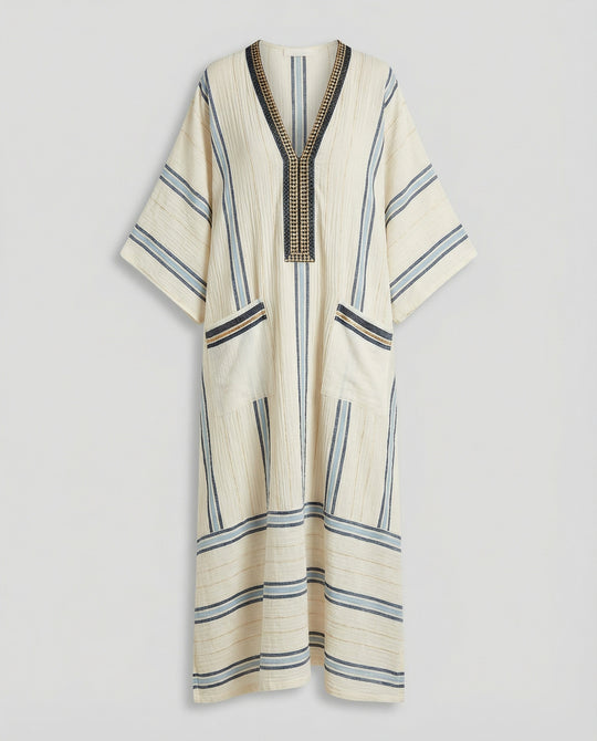 Leinen Kaftan Maxikleid Damen