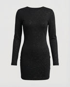 Damen Partykleid Langarm mit Glitzer