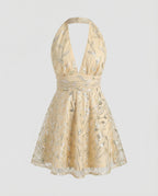 Damen Abendkleid kurz mit Glitzer