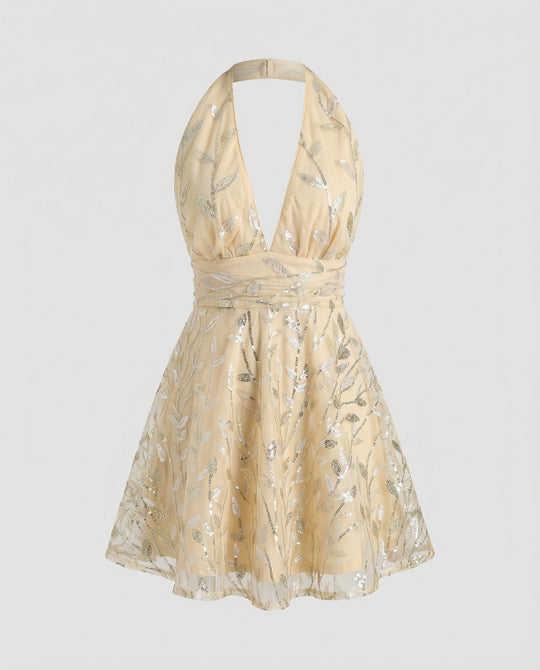 Damen Abendkleid kurz mit Glitzer
