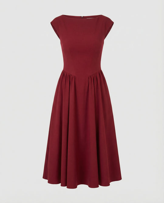 Damen Midikleid mit Tellerrock