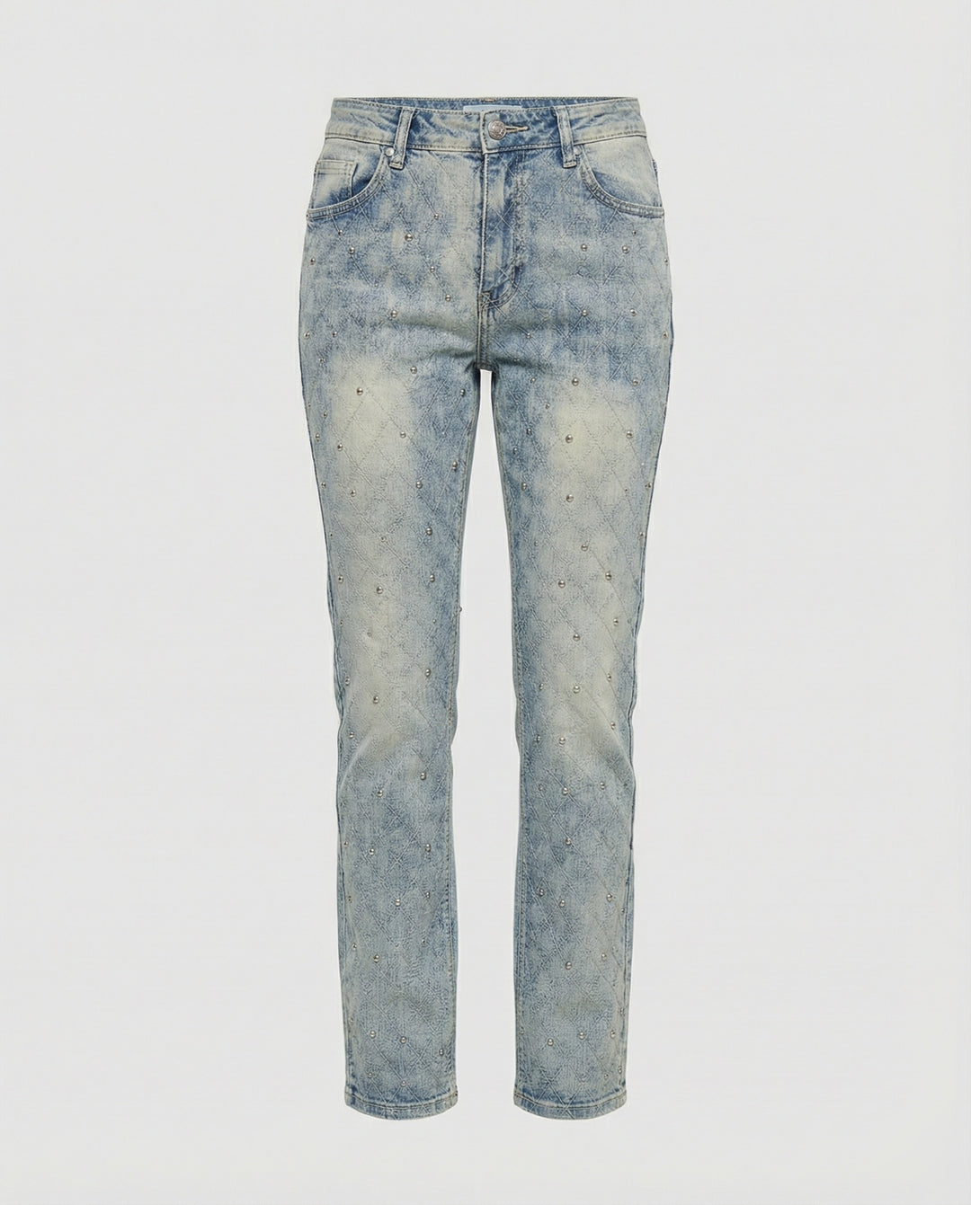 Damen Jeans mit Perlen gerades Bein