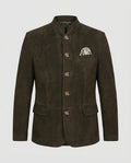 Herren Suede-Jacke mit Zierknöpfen