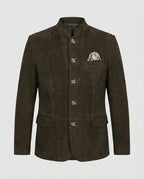 Herren Suede-Jacke mit Zierknöpfen
