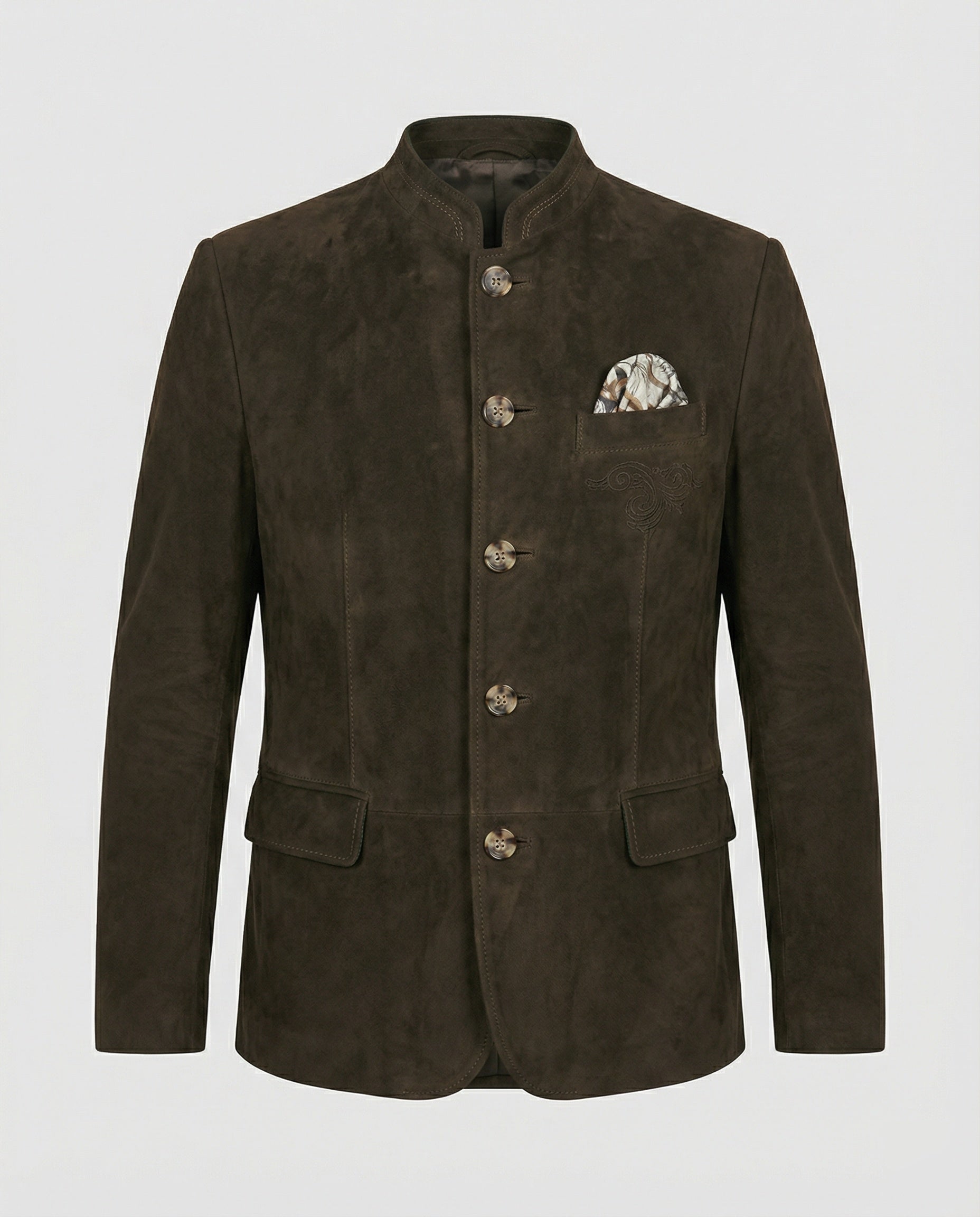 Herren Suede-Jacke mit Zierknöpfen