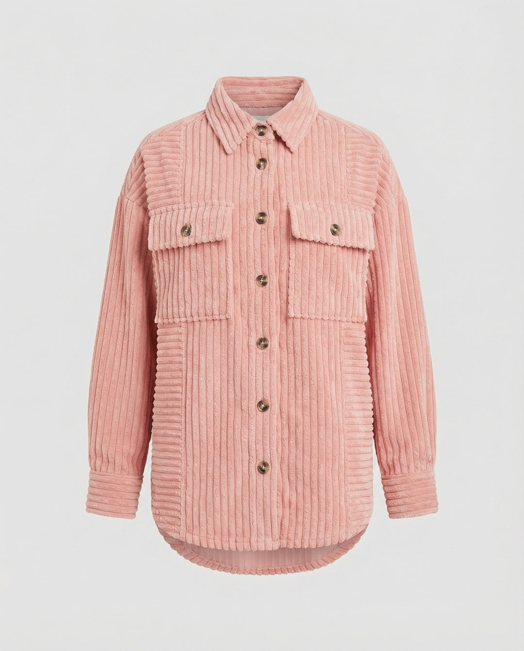 Damen Lässige Cordjacke mit Taschen