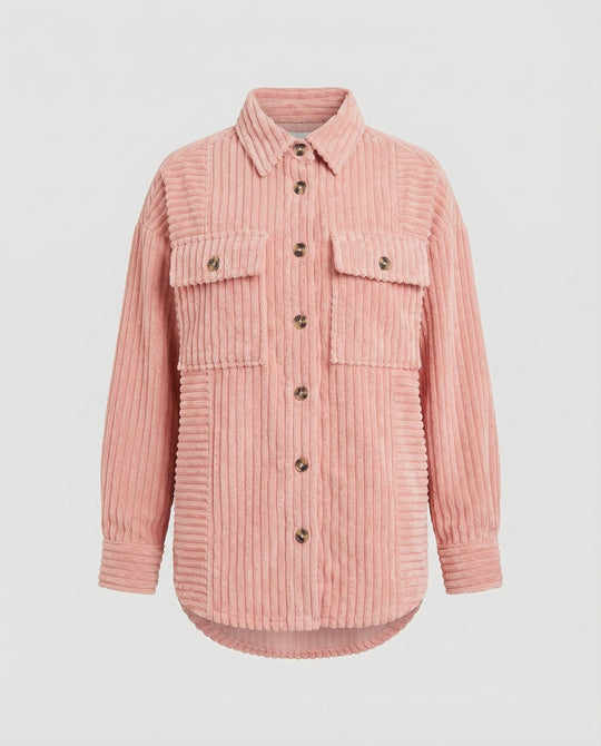 Damen Lässige Cordjacke mit Taschen