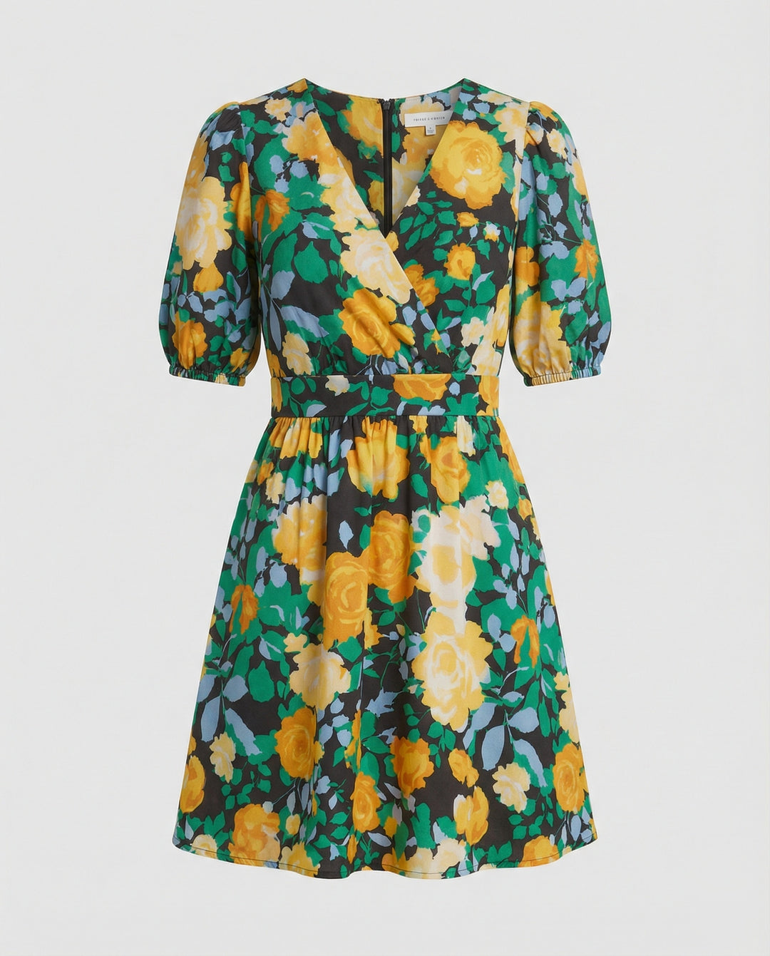 Damen Minikleid floral Wickeloptik