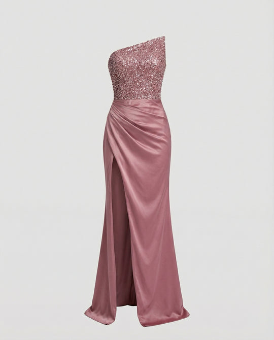 Damen Abendkleid Elegant Schulterfrei