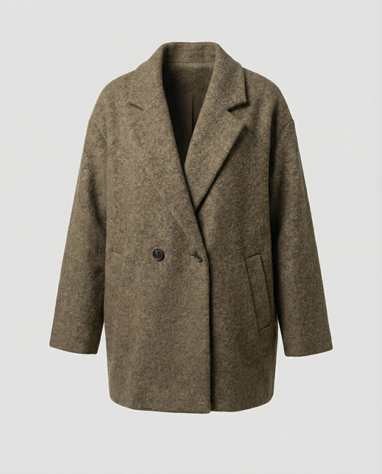 Damen Oversized Wollmantel R&B