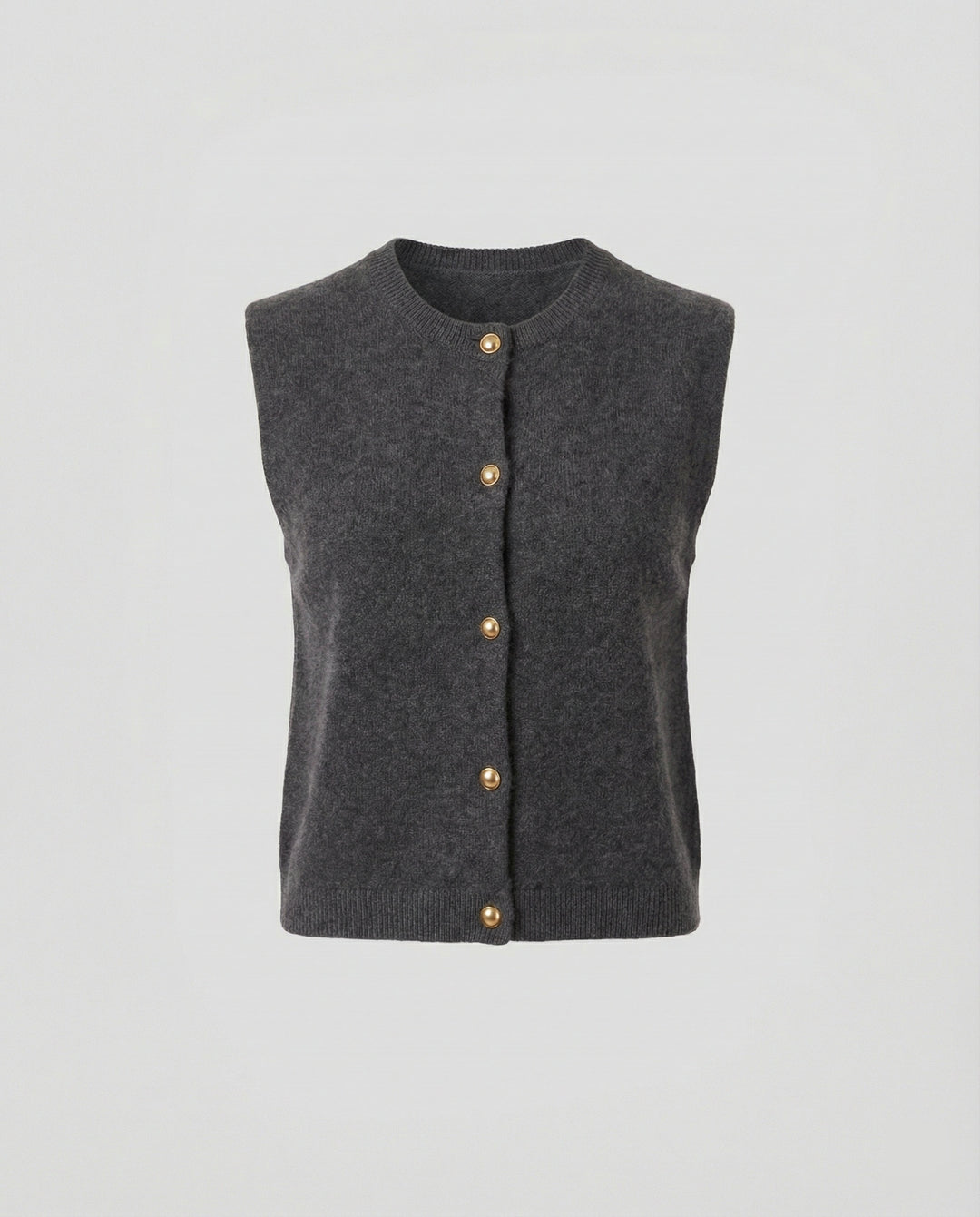 Damen Strickweste elegant mit Knopfverschluss