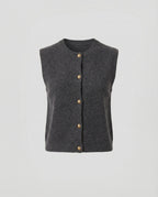 Damen Strickweste elegant mit Knopfverschluss