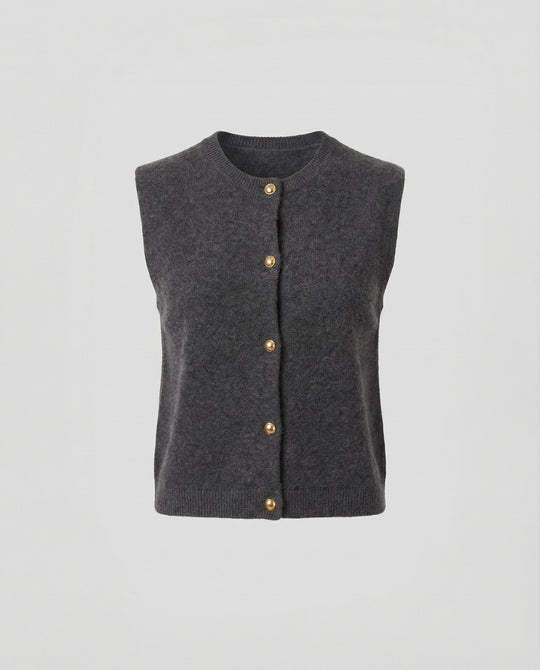 Damen Strickweste elegant mit Knopfverschluss