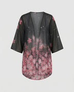 Offener Kimono Damen Floral