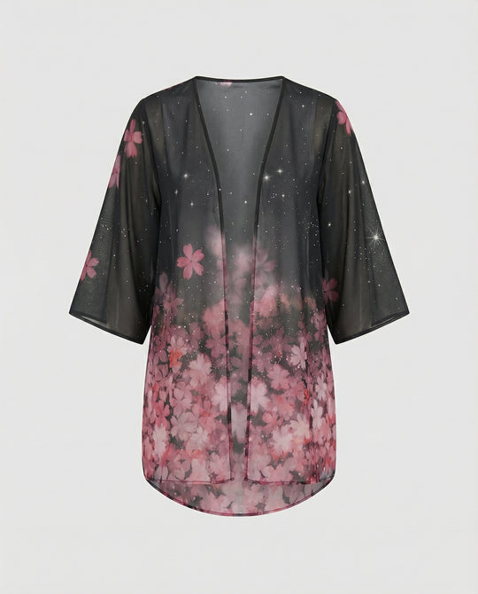 Offener Kimono Damen Floral