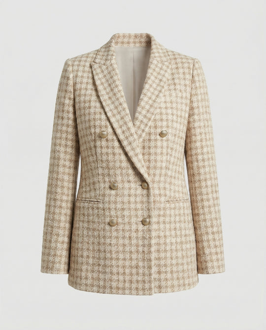 Damen Blazer Tweed Bouclé