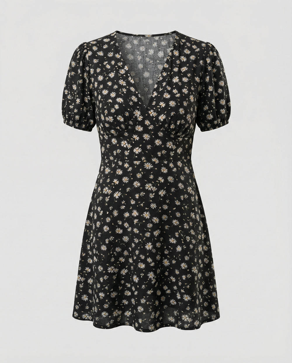 Damen Minikleid tailliert mit Puffärmeln
