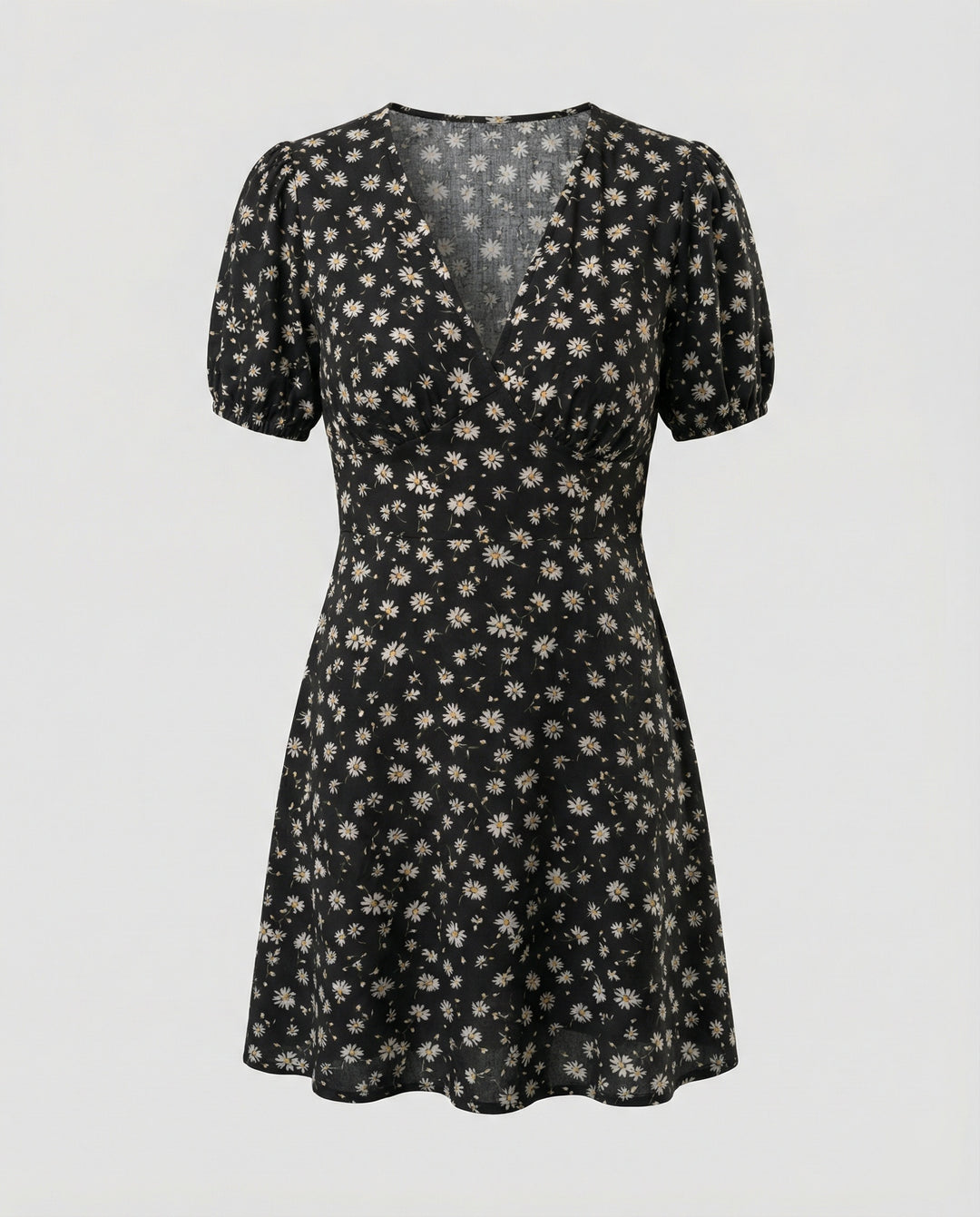 Damen Minikleid tailliert mit Puffärmeln