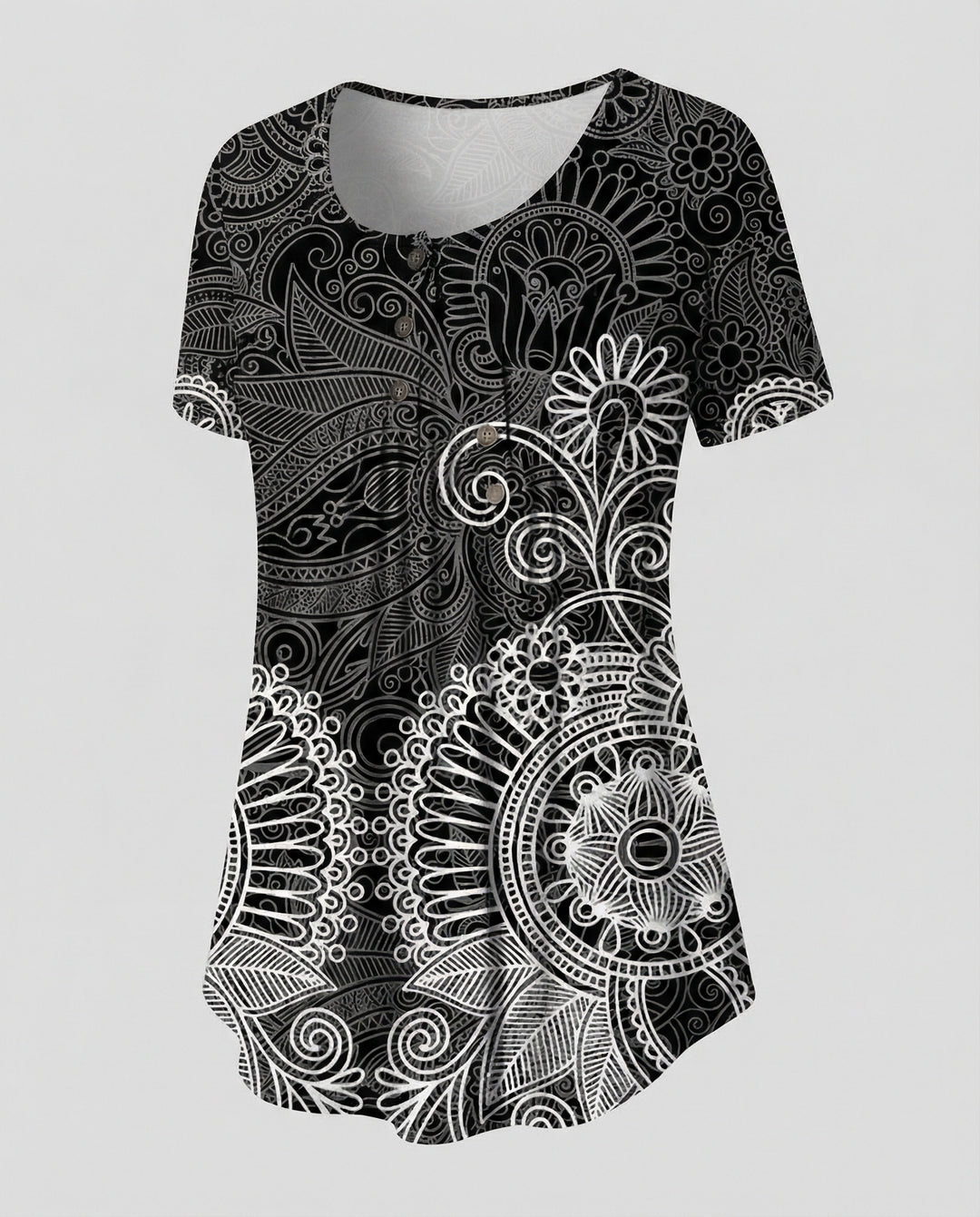 Damen Tunika Damen U-Ausschnitt Print