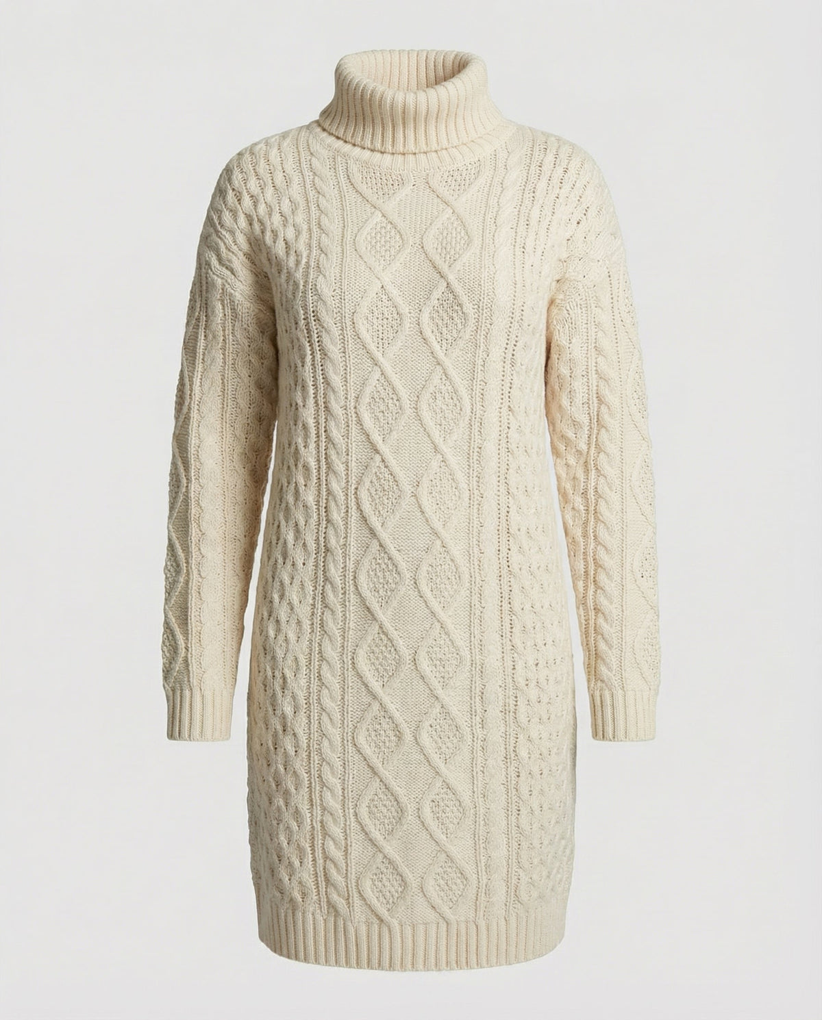 Beiges Strickkleid für Damen