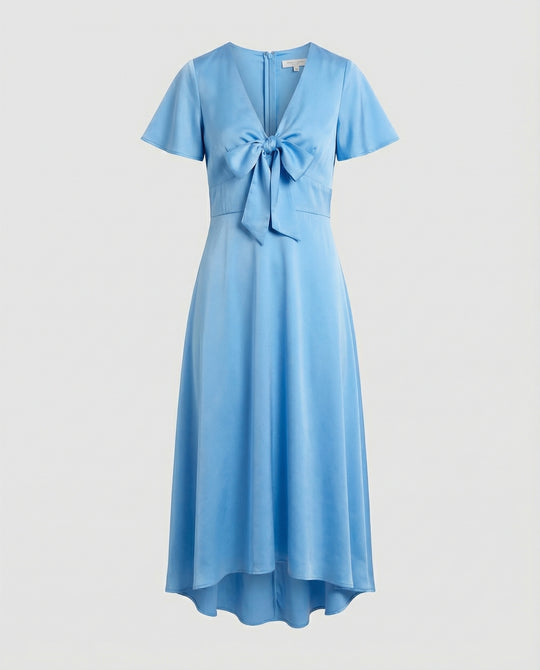 Damen Midikleid elegant Wickeloptik