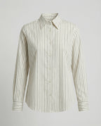 Damen Bluse mit feinen Streifen und Knöpfen