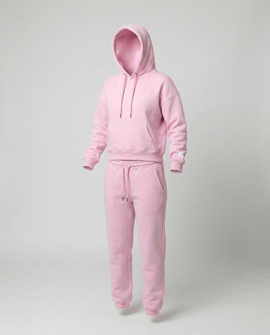 Damen sportlicher Freizeitsatz mit Kapuzenpullover und bequemen Jogginghosen R&B
