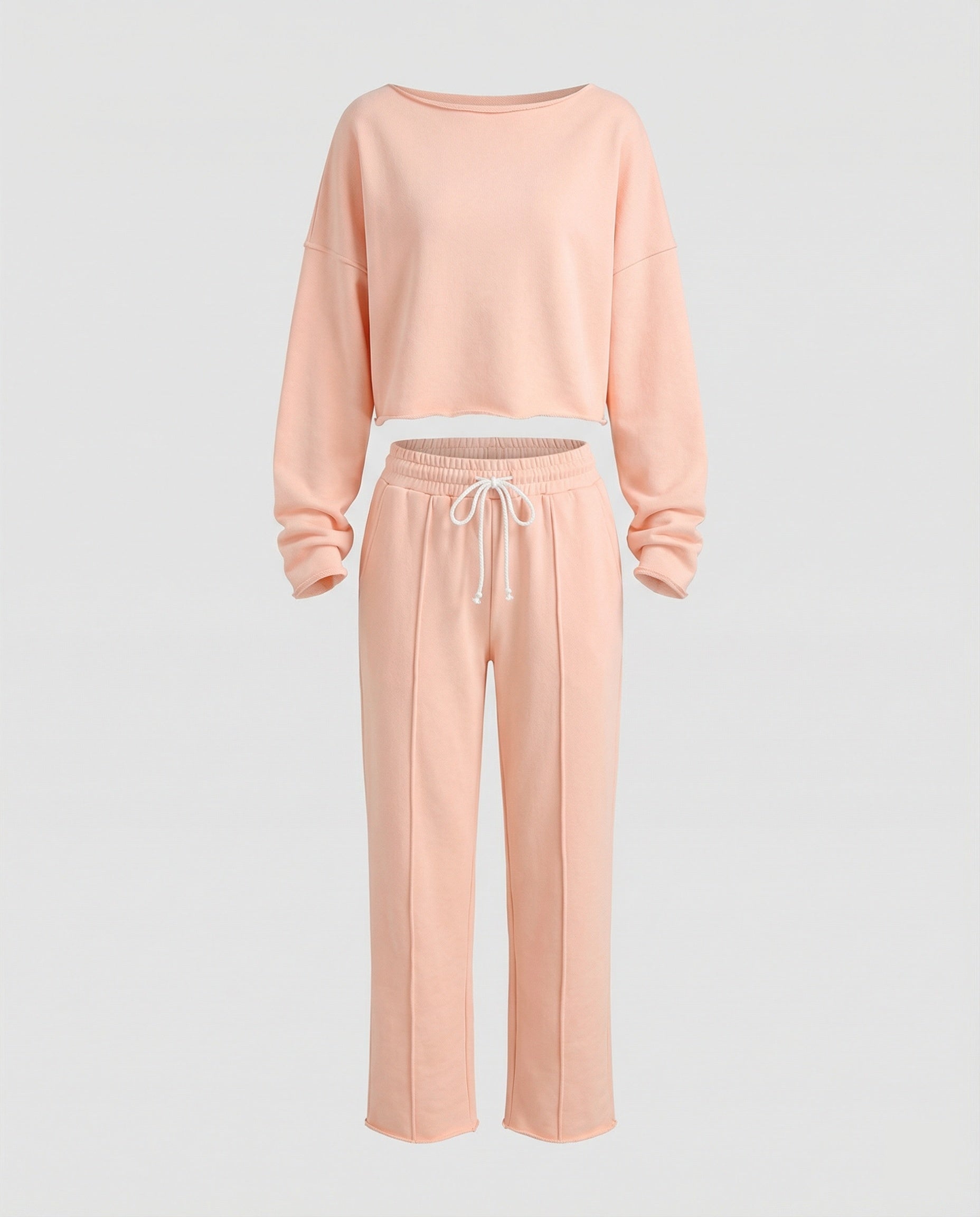 Damen Casual Sweatshirt und weit geschnittene Hose Set