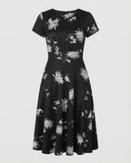 Damen Blumenkleid Midikleid Floral