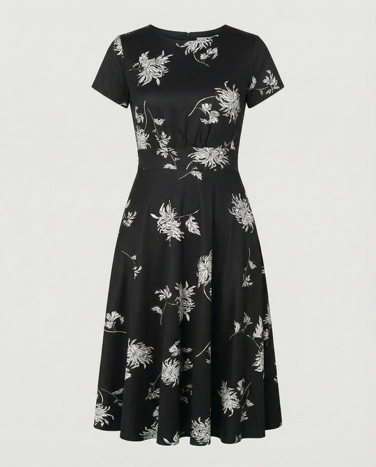 Damen Blumenkleid Midikleid Floral