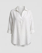 Leinenbluse Damen mit Knopfleiste